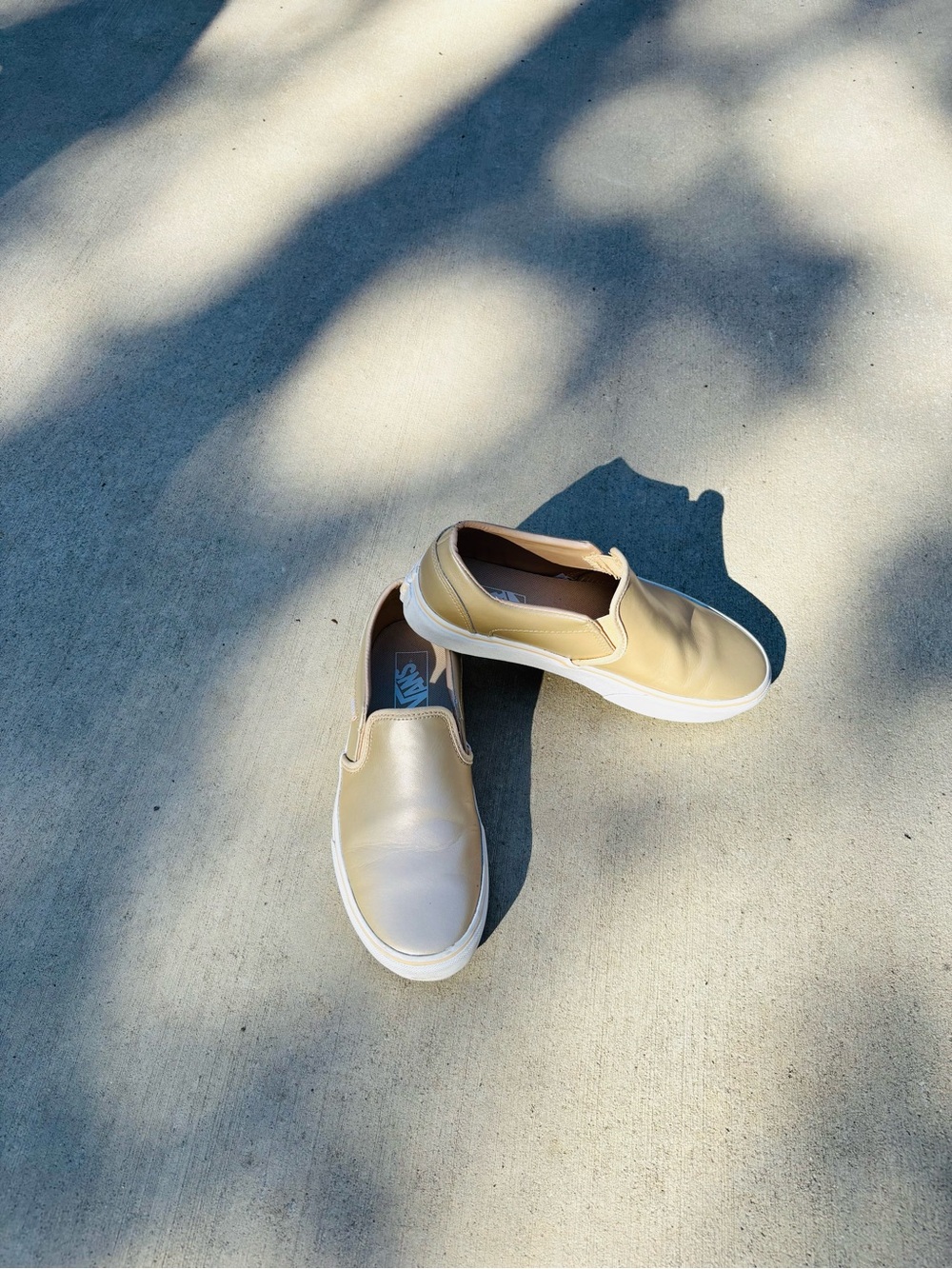 Vans Women’s Slip-On Loafers — Light Tan, or Metallic gold size 8.5 - Picture 5 of 13